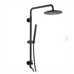 Summerain Shower Rail With Head And Handshower In Matte Black
