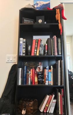 FREE Black IKEA-Style Bookshelf – Four Shelves, Great Condition (Pickup Only)