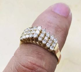 Lot Of Spark Diamond Wedding Band Engagement Ring Jewelry 14k Yellow Gold Nice Valentine Gift To Love one Sz 7