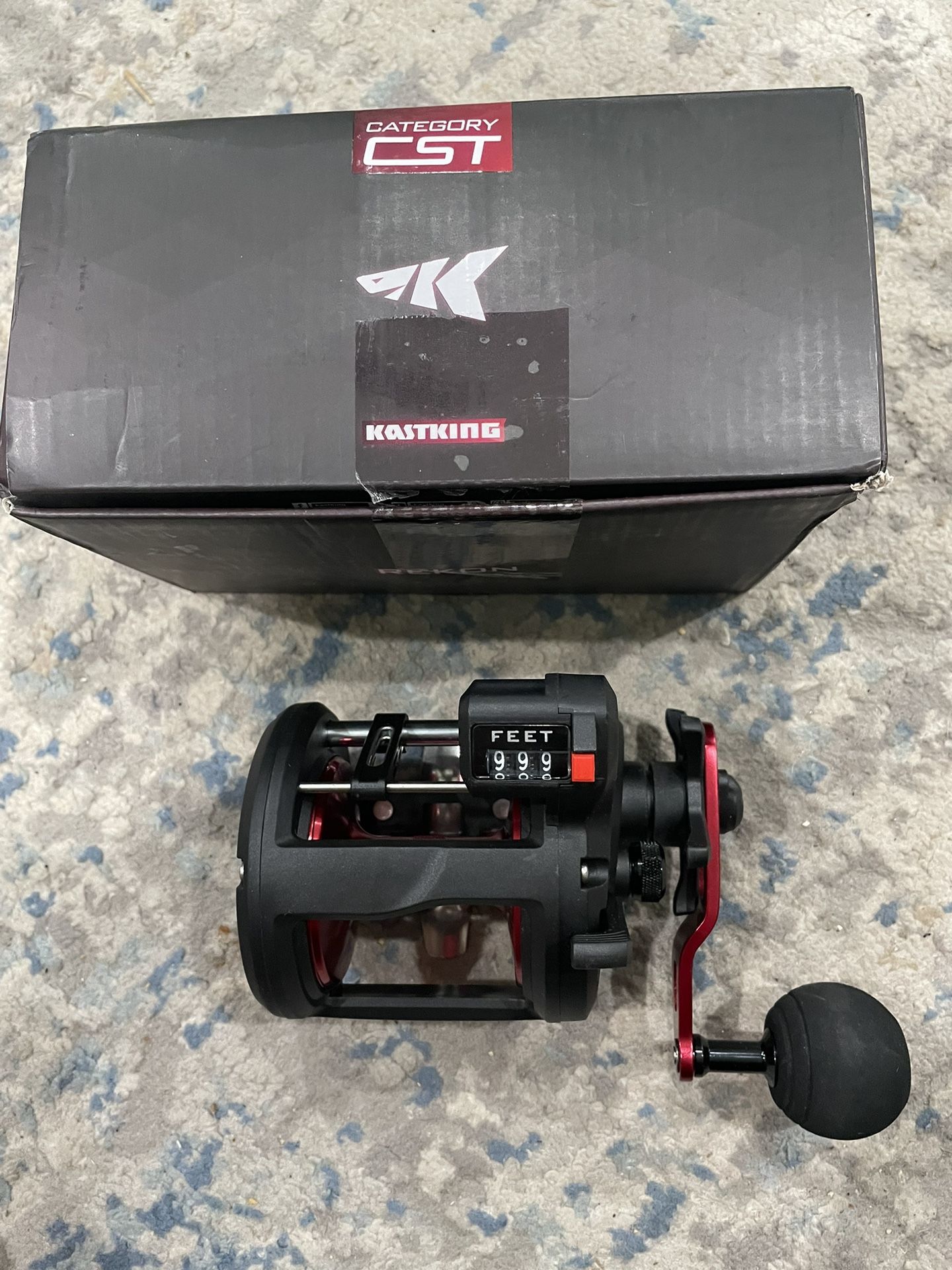 KastKing ReKon Round Baitcasting Fishing Reel, Conventional Baitcasting Reel, Line Counter/Level Wind Trolling Reel, Powerful Carbon Disc Drag, Durabl