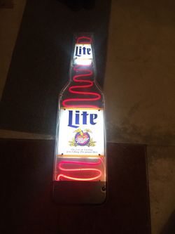Miller lite neon beer bar sign
