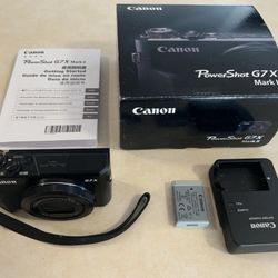 Canon PowerShot G7 X Mark II 4.2x Optical Zoom Black Compact Camera with Battery