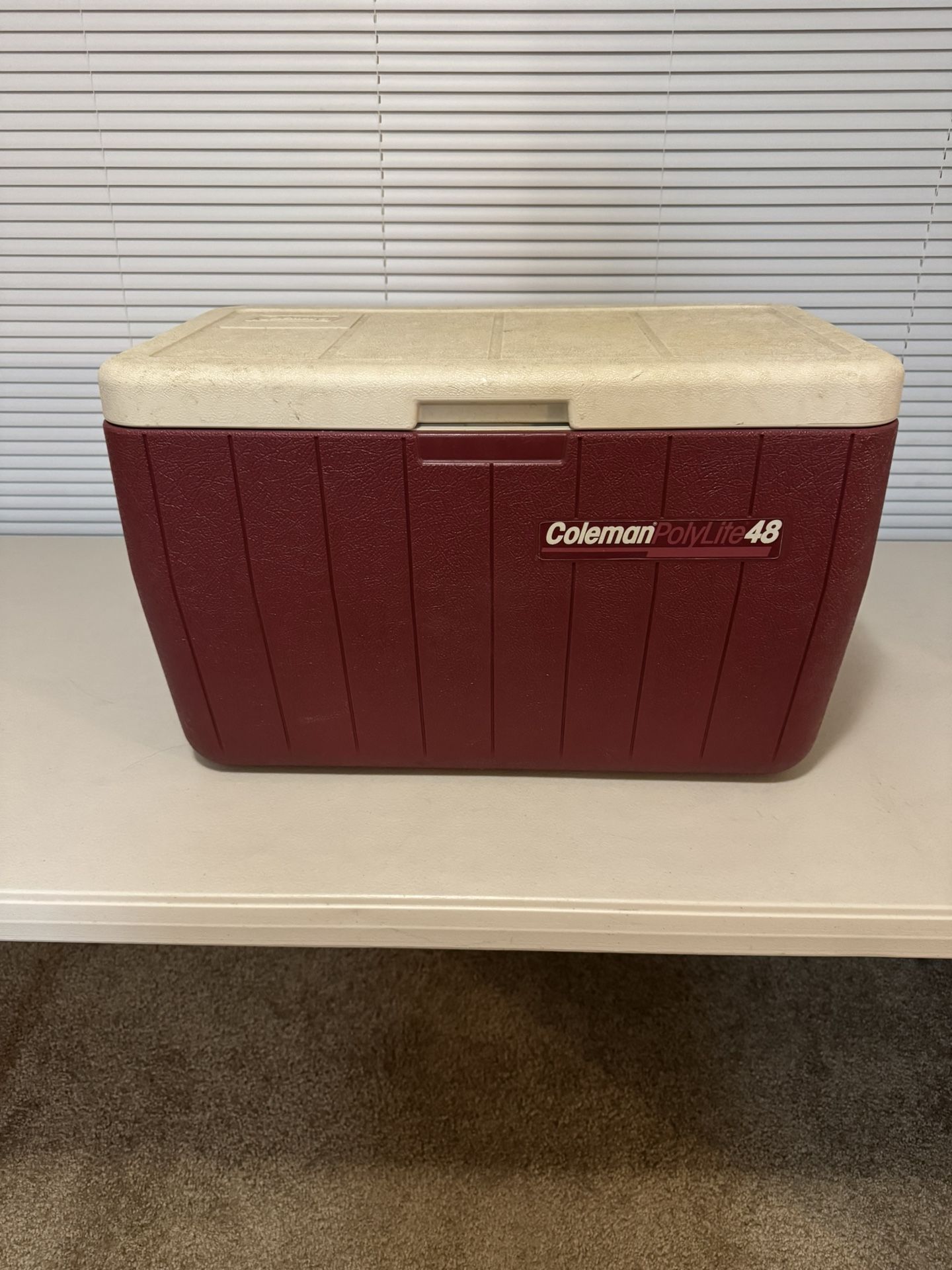 Vintage Coleman PolyLite 48 Quart Cooler Burgundy Red