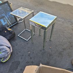 Glass And Mirror End Tables Five Bucks