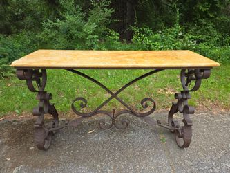 Vintage Travertine Top Console