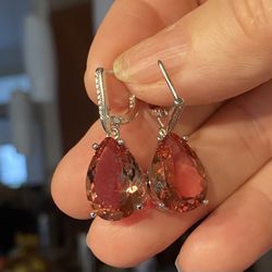 Silver Earrings Smoky Topaz