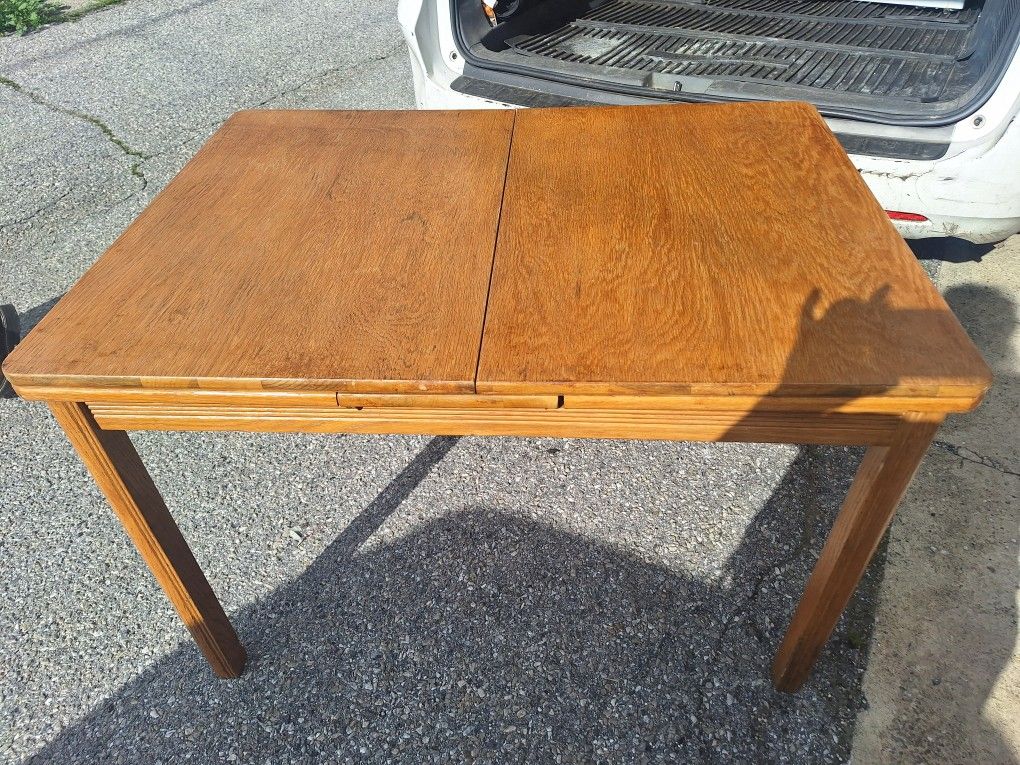 VTG Hoosier Pearl Oak Wooden Table