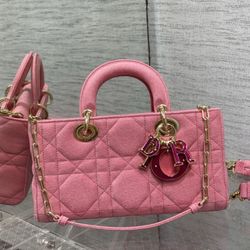 Denim Macrocannage Lady D-Joy Pink size：26× 6× 14cm