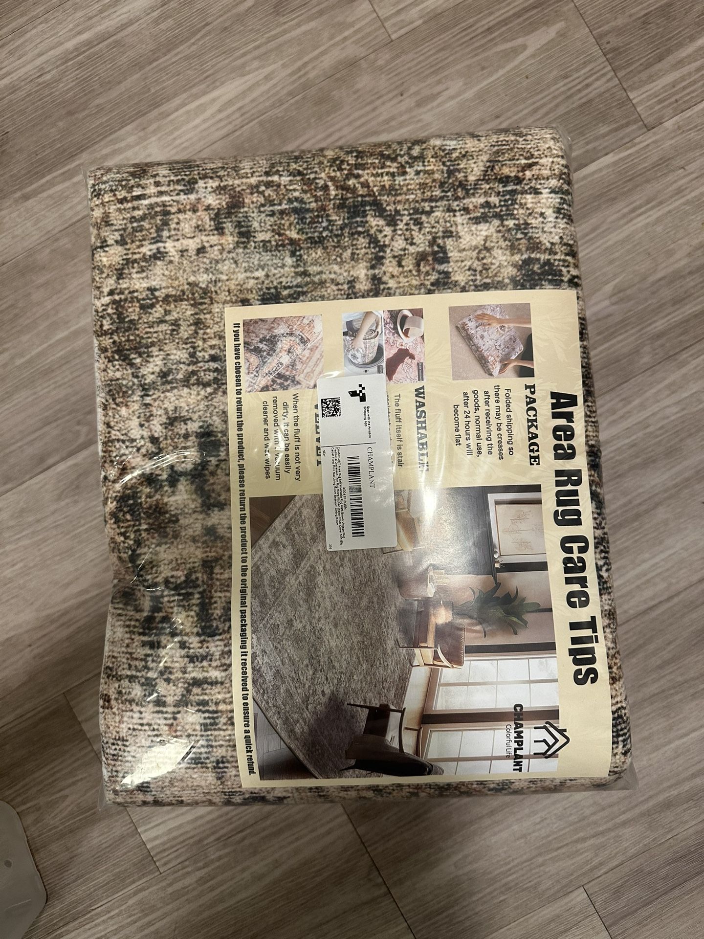 Champlant 6x9 area Rug Dark Brown