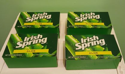 
4 Pack Irish Spring Deodorant Soap Aloe 3.7oz Bars Unopened


Each bar is 3.7oz