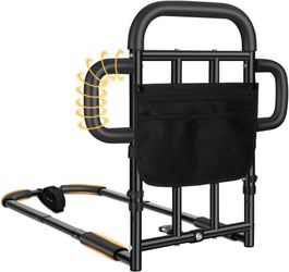 Heavy Duty Bed Rail for Elderly Adults with 2 Grab Bars, 400LBS Capaci