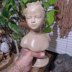 Vintage Signed Ceramic Bust