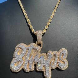 10k solid yellow gold natural diamond pendant 14k yellow gold solid rope chain necklace iced out bussdown piece