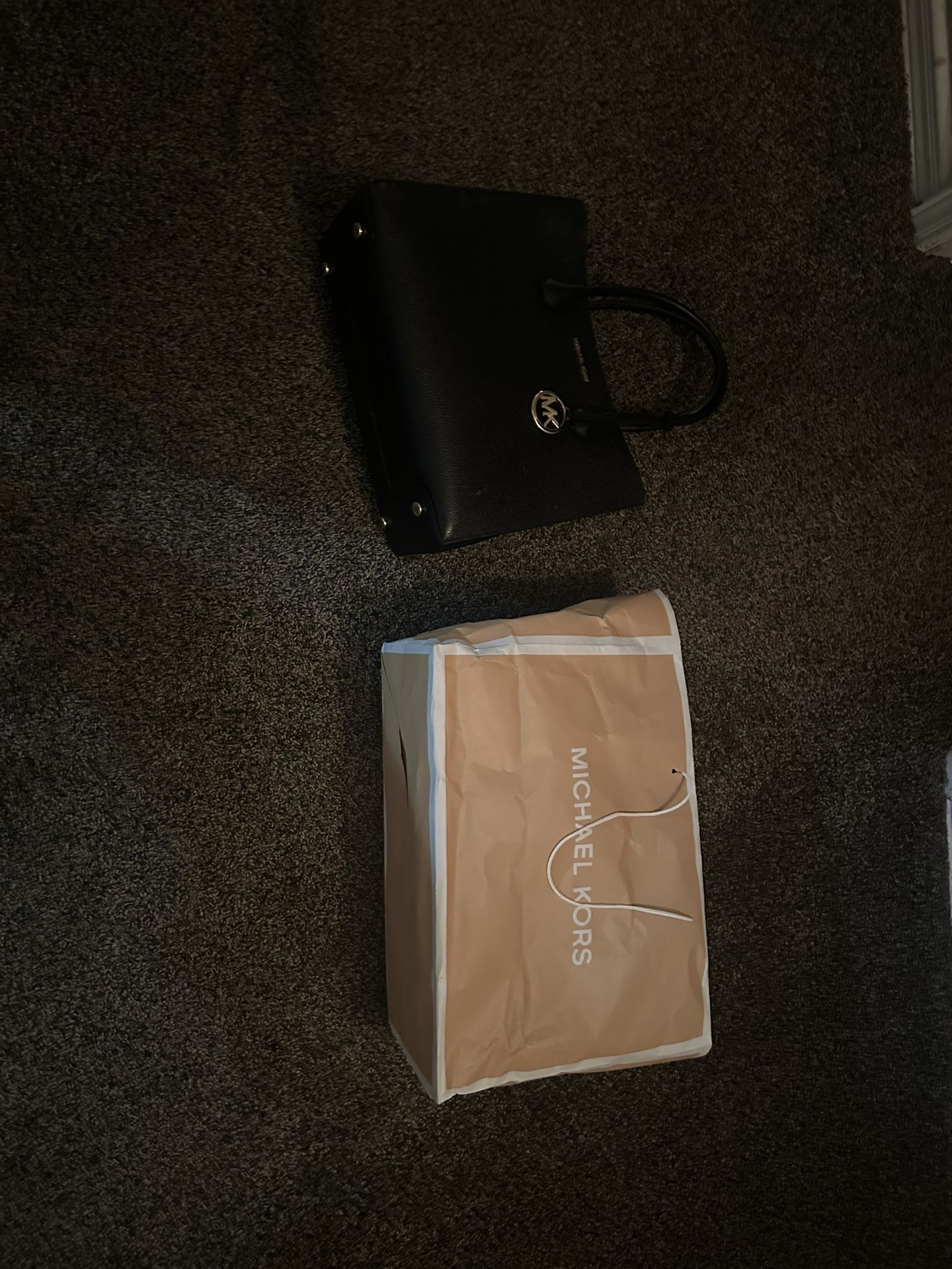 Michael Kors Black And Gold Bag And Wallet