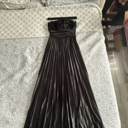 Black silky tube dress