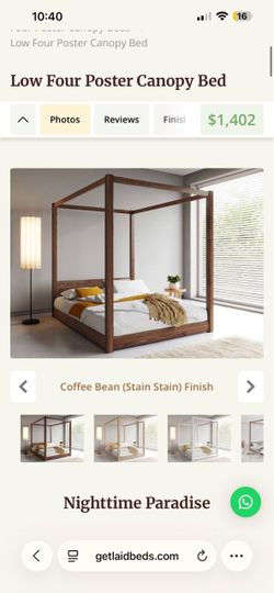 WOODEN CANOPY QUEEN BED