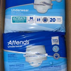 Attends Adult Diapers Medium Size Brand New 80 Ct