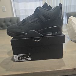 Black Cat Jordan 4's 