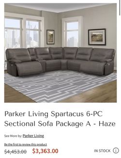 Parker Living Spartacus 6-PC Sectional Sofa – Haze/Grey/Gray