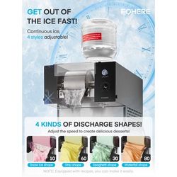 Snowflake Ice Machine, 176LBS/24H 360W Shaved Ice Machine for Homemade Flakes, Ice Cream, FOHERE worth $840 