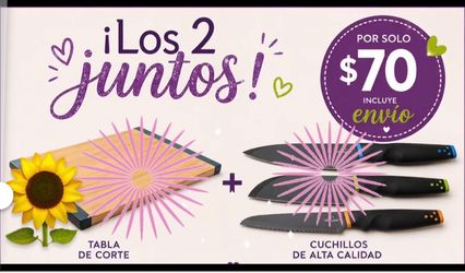 Especial $70.00  Set 3 Cuchillos y Tabla Para Picar $70.00 Especial Princess House Ventas Finales