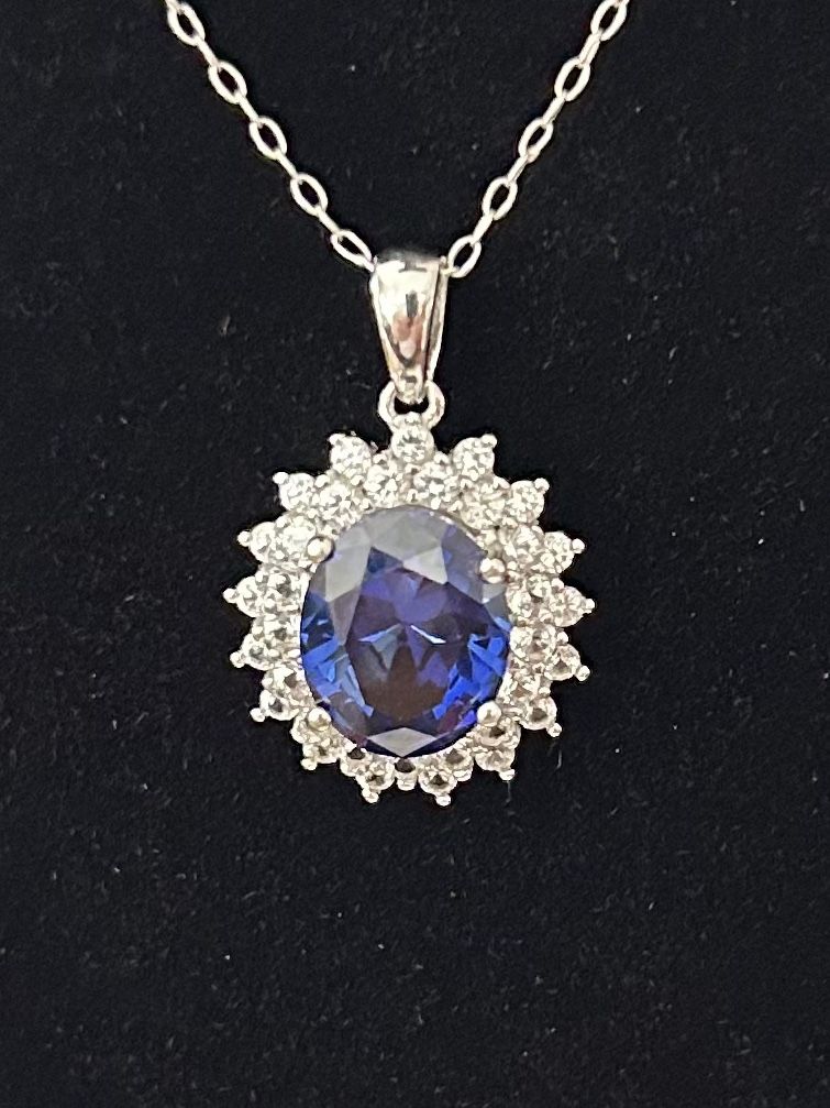 Rhodium Pendant Necklace