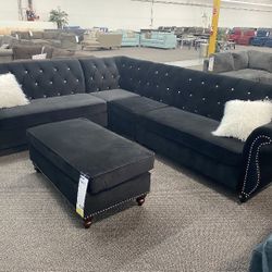 Sectional Sofa Set With Ottoman 