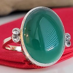 ♥️ 14k Size 8.25 Solid White and Yellow Gold, Great Lab Emerald and Sapphires Ring! – Anillo de Oro y Esmeralda