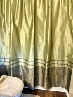 OLIVE GREEN NEW DUCK RIVER SHOWER CURTAIN WITH 12 HOOKS INCLUDED SIZE 70"W X 72" L (177.80CMX182.88CM) 100% Polyester