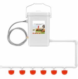 GIFANK, 3 Gal. Automatic Poultry Waterer Float Controlled Dispenser with Hose Attachment for Chickens Ducks Geese Turkeys