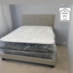 Brand New Queen Bed Frame With Mattress & Boxspring For Only $349 🚨 Ready For Delivery 🚚 