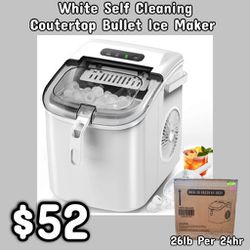 NEW White Self Cleaning Coutertop Ice Maker: njft 