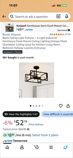 Industrial farmhouse Ceiling light fixture
