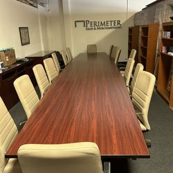Indiana Furniture Conference Table and Leather chairs
