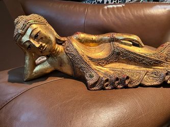 22 inch wood reclining Buddha