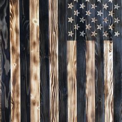 Rustic American Flag-Handmade and Carved