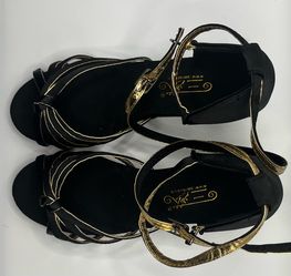 Sansha Black/Gold Size 6 Ballroom Dance Shoes