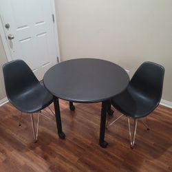 36" Adjustable Height Table With 2 Chairs. Can Be Used For Anything