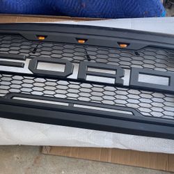 Ford Raptor Style Front Grill With LED lights