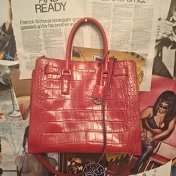 Michael Kors Red Leather Purse 
