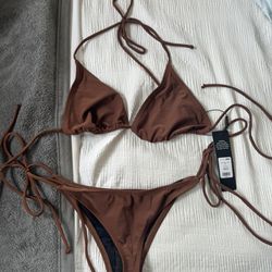 Brown 2 Piece Bikini Set