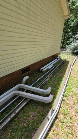 White Gutters....120 feet with downspouts