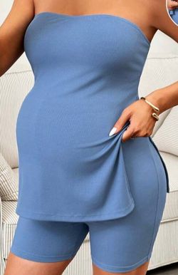 Blue maternity 2 piece set