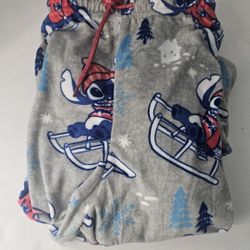 Womens Lg (12-14) Disney Winter Stitch Sleep Pants 