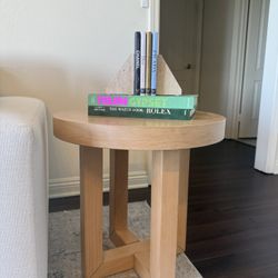 Round Wooden End Table