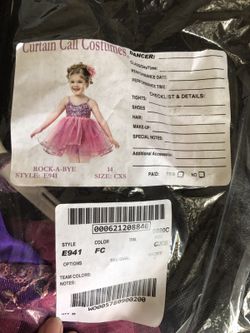 Cute toddler pink and purple dancer costume