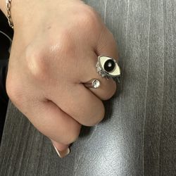 Cute Eye Ring Silver Color Accessories