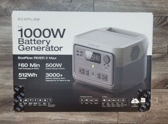 500W Output/1000W Peak Push-Button Start Battery Generator RIVER 2 Max, LFP Battery, Fast Charging for Outdoor, Camping /  Solar panel