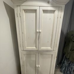  White Wood Armoire 