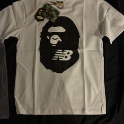 Black And White New Balance Bape Tee Size Small